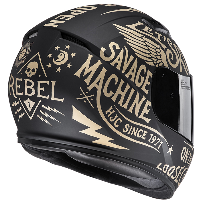 レブル フルフェイスHJH117CS-15 ゴールド Mサイズ（バイク用品
